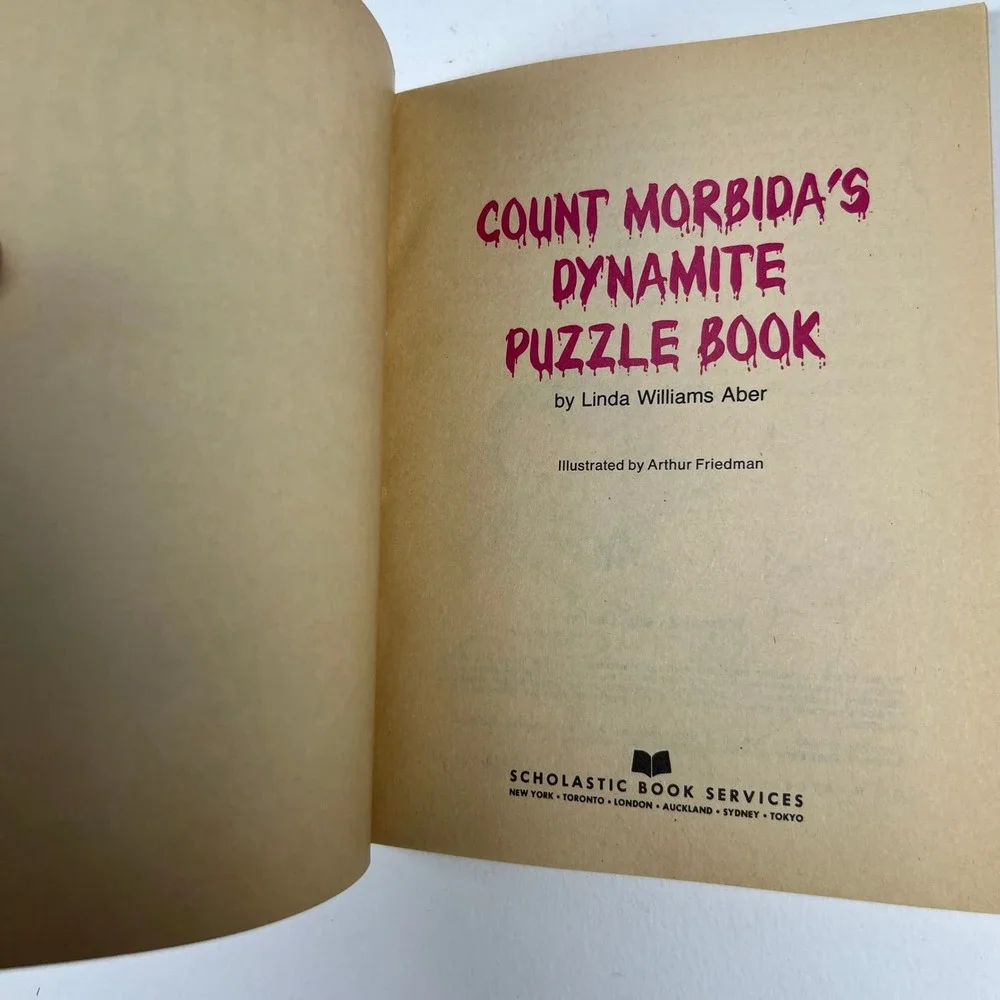 Scholastic Count Morbida's Dynamite Puzzle Book Kids Vintage Monster Retro Book